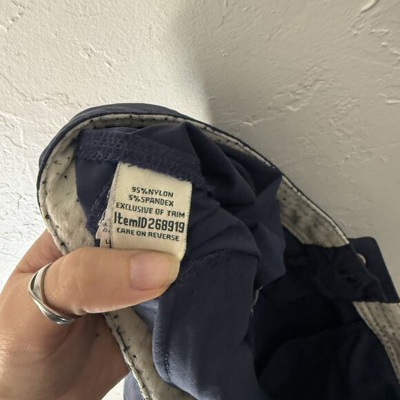 LL Bean Pants Womens 12 Navy Blue Stretch Hiking Outdoor Zip Pockets Lightweight - Picture 8 of 8